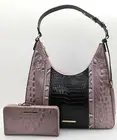 NEW BRAHMIN Leather TABITHA Mellow Rose Jessamine Hobo Shoulder + Suri Wallet