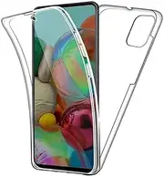 NWNK13 Samsung Galaxy A51 Case Crystal Clear Slim Fit Front & Back 360° Case Built-in Screen Protector Full Body Silicone Gel Mobile Phone Cover for Samsung A51 (Clear)