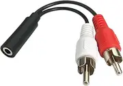 JR Joyreap 3.5mm Female to 2 RCA Male Stereo Audio Y Cable Adapter Compatible for Smartphones, MP3, Tablets, Home Theate (Black 13CM)