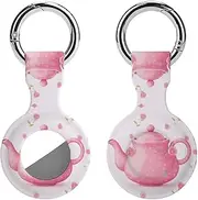 1PCS for Teapot Air Tag Holder Case Waterproof & Shockproof Anti-Scratch Protective Air Tag Cover with Keychain Ring Silicone Tags Holders for Luggage, Backpack, Keys, Pet