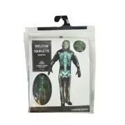 Skeleton Halloween Costume Men Adult Size Glows in the Dark NEW