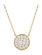 [Georgini] Mosaic Disc Pendant Sterling Silver Rose Gold Necklace