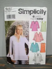 Simplicity 5197 6 Tunics Made Easy Top Size 6-12 Sewing Pattern NEW