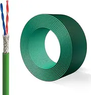 2-Core TRVVSP High-Flex Shielded Twisted-Pair Drag Chain Cable for Servo Encoder Signal Control, 0.2/0.3/0.5/0.75 Mm², 15/50/100/200 FT RoHS Certified(15FT,2C-0.2MM2)