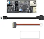 Suesacy Header 19Pin to Type E + 19Pin Motherboard 1 to 2 Splitter USB 3.0 Hub USB Adapter Conector USB 19Pin Connector(A)