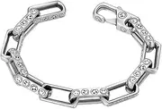 [TYMONT] S925 Sterling Silver Fashion Smiley Bracelet, Men And Women Simple Smiley Punk Bracelet