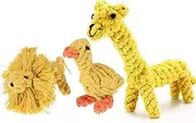 3PCS Dog Plush Toy for Puppy, Indestructible Tuffy Dog Squeaky Toys, Funny Stuffed Animals Toys with Cotton Material, Durable Chewing Toys