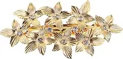 COSMEVIVI Diamond Hair Clip Flower Hair Clip Flower Barrettes for Women Spring Barrette Zinc Alloy Golden