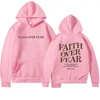 在飛比找蝦皮購物優惠-Faith Over Fear Christian 連帽衫女