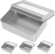TOKIDNY 4pcs Iron Dice Storage Box Opening Window Dice Organizer for Drawer Case for Home Supplies