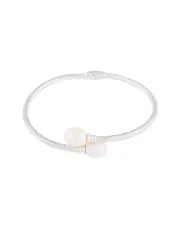 Splendid Pearls Silver 8.5-9mm Freshwater Pearl Bangle