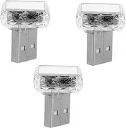 COSMEVIVI 3PCS USB LED Car Interior Lighting Kit Decorative Mood Lighting for Vehicles Easy Installation Night Lamp for Home Office Laptop High Brightness Atmosphere Light
