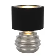 Aras Ceramic Table Lamp, Silver, Black