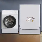BAMFY Portable Washing Machine Cover Laundry Waterproof Dust Cover Fully Automatic Front Load Washer and Dryer Covers for The Top Furniture Protector Cover(8-10kg,B)