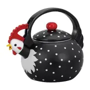 Whistling Tea Kettle for Stove Top Enamel on Steel Teakettle Rooster Design