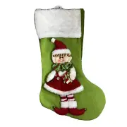 Mission Gallery 20”H Polyester Stocking with Plush Elf Accent