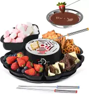 2 in 1 Electric S’Mores Maker & Fondue Pot, Tabletop Indoor Smores Kit with 4 Ro