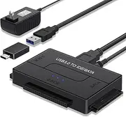 USB 3.0 to SATA IDE Hard Drive Reader, External Ultra Recovery Converter Universal Adapter Kit for 2.5/3.5 HDD/SSD Disk, Includes 12V/2A Power Adapter