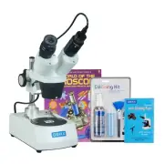 OMAX 20X-40X-80X Binocular Stereo Microscope w 3MP Camera, Cleaning Pack, Book
