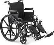 Medline K1 Basic Vinyl Wheelchair, 20" Wide Seat, Swing-Back Desk-Length Arms, Elevating Leg Rests - Comfortable, Durable & Reliable Mobility Aid