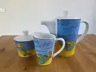 Teapot, creamer and sugar bowl