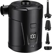 Inflatable Pump | Portable Air Pump for Inflatables - Digital Display Inflator Machine Rechargeable Portable with 4 Nozzles for Pool Floats Raft Camping Boat