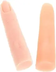 Healvian 2pcs Silicone Finger Model For Nail Practice: Soft Realistic Finger Mannequin - Silicone Material For Training And Personal Use