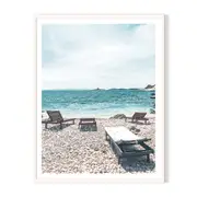 Church on the Hill Framed Printed Wall Art - White