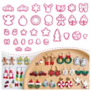 Christmas Clay Cutters, 31 PCS Christmas Polymer Clay Cutters for Earrings Ma...