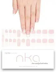 NKA Semi Cured Nail Polish Strips – 20 UV Nail Wraps – French Bow – Long-Lasting Nail Stickers – LED Lamp Curing – Easy to Apply, Salon Finish