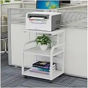 Printer Shelf Printer Stand Printer Rack 3-Layer Floor-Standing Printer Stand Metal Mobile Fax Machine Shelf Copier Scanner Stand with Roller Printer Holder Printer Shelves (Color : B)