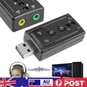For Desktop Laptop 7.1 USB Sound Card 3.5mm Headphone Microphone Audio Adapter