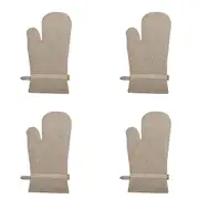 4x Belle Kumas Single CTTN Oven Glove 32x18cm Kitchen Cooking Mitt Holder CHRCL