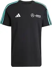 [adidas] Men's Performance Sports Mercedes AMG Petronas Formula ONE Team DNA T-Shirt, Black/White (JV5425), 4L