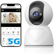 GUOANVISION Indoor Pan/Tilt Security Camera, 5G WiFi Home Cameras for Baby Monitor/Pet Camera, Auto-Focus and Zoom, Motion Detection, 2-Way Audio, Siren, Night Vision, Cloud & SD Card Storage