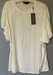 David Lawrence Penny Flutter Sleeve Top Size L