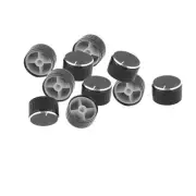 10 Pcs 30mm x 17mm Volume Control Aluminum Potentiometer Knobs Caps Black