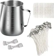 Ｓｉｍｈｏａ Candle Making Kit DIY Candle Making Supplies DIY Candle Tool Stainless Steel Handmade Cotton Candle Wicks for Kids Children, Without Thermometer
