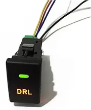 AMGHCGTEEW Car Front Fog Light Switch Green LED DRL Music Spotlight Fan Lamp Control Button Fit for Isuzu DMAX D-max 2012-2016 MU-X Accessories(DRL Light)