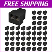 50-Pack RJ12 6P6C Female-to-Female Telephone Splitters for Clear Connections