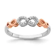 14k Rose Gold w/White Rhodium Diamond Infinity Ring RM5733