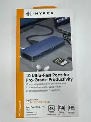 Hyper HyperDrive Next 10 Port USB-C Hub- MacBook/PC HD4005GL Midnight Blue NEW