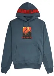Helmut Lang Outerspace Hooded Cotton Sweatshirt - Navy - M M