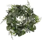 Yardenfun 1pc Eucalyptus Leaf Wreath Pendant Stylish Wall Hanging Decor for Home Door Party Realistic Faux Design for Festive Atmosphere for Christmas Seasonal Celebrations