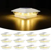 Solar Post Cap Light Outdoor Waterproof 12pack,Solar Fence - Post Lights for ...