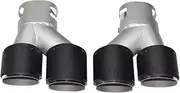 Compatible With 2021-2024 M240i G42 M340i G20 G21 M440i G23 Tail Throat Black Blue Plating 4 Outlet Carbon Fiber Exhaust Head Silencer(Style 4 AK logo)