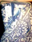 DOCOFIL WHITEand LIGHT BLUE BLANKET "To have and to Hold.To Keep& Cozy" PORTUGAL