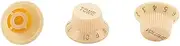 Alnicov 3 in 1 Speed Volume Tone Control Knobs Plastic Knobs for Left Hand Guitar Bass Parts,Cream Color