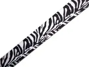 PERRI'S Zebra black and white pattern Guitar Strap - NEW - w/ Leather Ends
