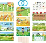 Kids Educational Sticker Book, Kids Learning Book, Preschool Learning Activities, Interactive Travel Activities, Blue, for Active Boys, Restaurant, Entertainment, School